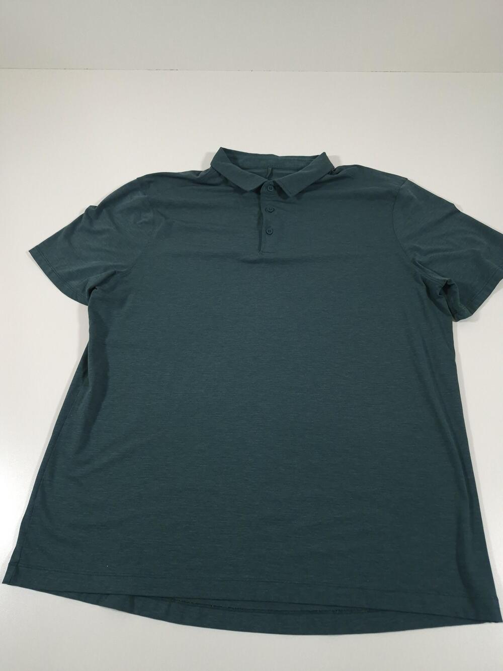 Lululemon Polo Shirt Mens XL Green Solid Jersey Golf Performance Lightweight